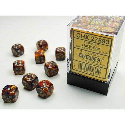 Chessex Lustrous Dice - Gold/Silver 12mm D6