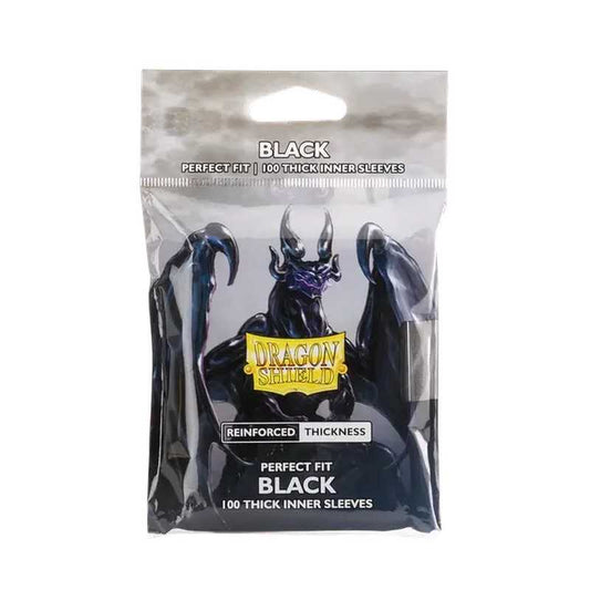 Dragon Shield Perfect Fit Thick Inner Sleeves 100ct - Black
