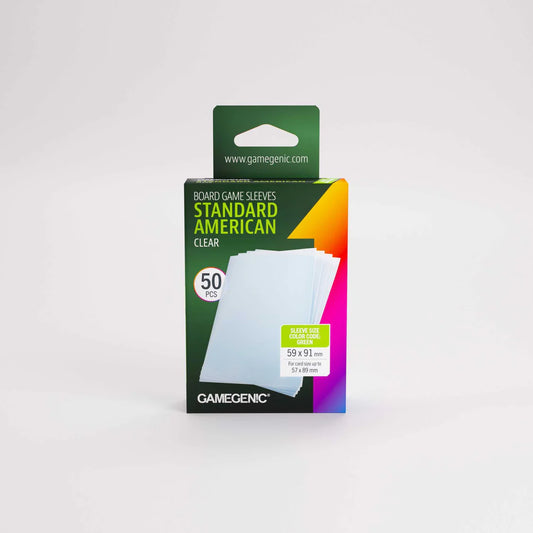 Gamegenic Board Game Sleeves Standard American Clear (50 ct.)