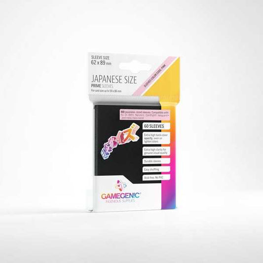 Gamegenic Prime Japanese Sized Sleeves - Black (60 ct.)
