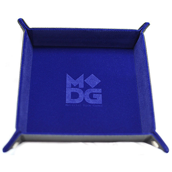 Fanroll - Fold Up Velvet Dice Tray w/ PU Leather Backing - Blue